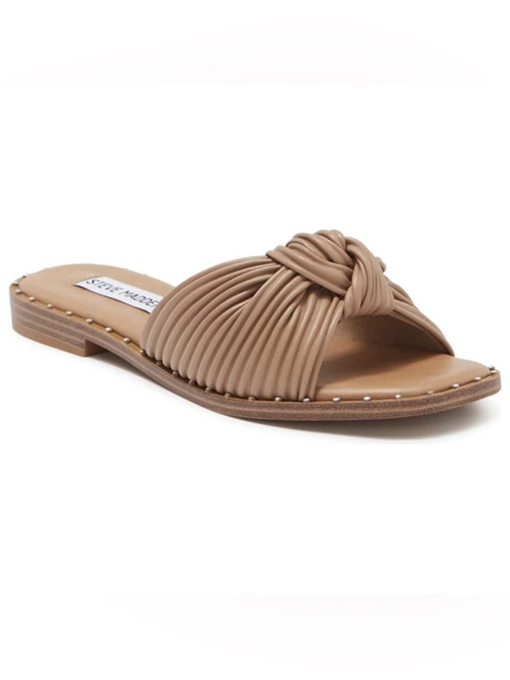 Steve Madden Willow Knot Pleated Slide Sandal in Taupe Size 7.5